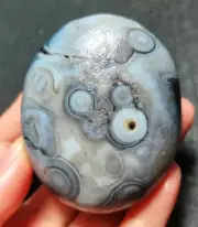 TOP 101.7G Natural Gobi agate eyes Agate/Stone Madagascar WYY865