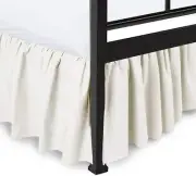 Ruffled Bed Skirt with Split Corners Full Ivory 18''Inch Drop 100% Cotton 600 TC