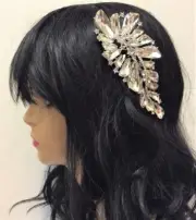 Silver Clear Party Elegant Crystal Rhinestone Hair Comb Stick Pin Wedding Bridal