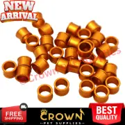 20 PCS Aluminium Closed-loop Leg Bands Parrot Dove Birds Pigeons 8MM Gold