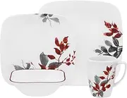 [CORELLE] Square Kyoto Leaves 16-pc Set