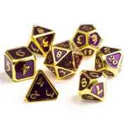 Die Hard Dice Metal Polyhedral Mythica Gold Amethyst Purple 7 Set