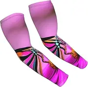 [FSCEV] Floral With Butterfly Sun Protection Arm Sleeves Outdoor Essentials Cooling Compression Golf Hiking Cycling