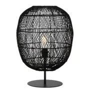 RANA Table Lamp W400mm Black Rattan - RANA TL40BK