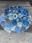 Blue Agate Coffee Table Top, Agate Geode Center Table Top, Home Decor