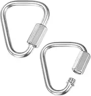 uxcell 2-Pack Quick Chain Link Connector, M4 5/32" 316 Stainless Steel Triangle Locking Repair Chain Links for Swing/Camping/Hiking/Backpack, Twist Key Ring Screw Chain Link [Silver]
