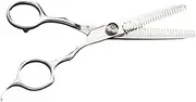 OFFIGAM Double Teeth Hair Scissors for Professional Hairdressing Portable Barber's Shears Durable Resistant Styling Tools for Home and Salon Use