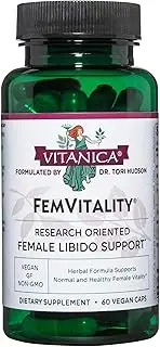 Vitanica FemVitality Libido Supplement for Women, Natural Female Libido Booster for Women, Increases Intimate Drive, Desire and Stamina, Helps Vaginal Dryness, Vegan 60 Capsules