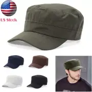 Unisex Military Hat Combat Cap Breathable Baseball Cap Adjustable Flat Top Cap