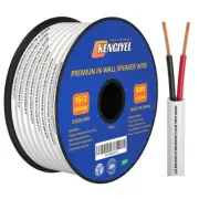 16/2 Speaker Wire (50 Feet) 16AWG Gauge in Wall Audio Speaker Wire, Fire Safe...