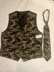 NWT Pronto Como Men's Warehouse Camo Camoflauge Wedding suit tux Vest tie dressy