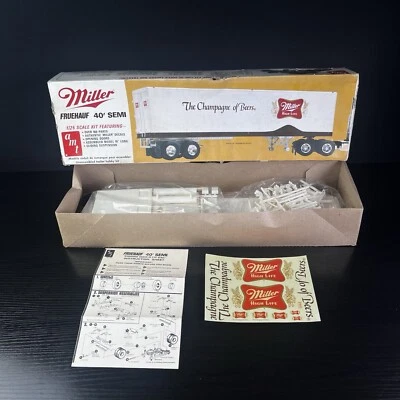 Sealed Vintage AMT Miller Fruehauf 40' Semi Trailer Model Kit T559 1:25 scale