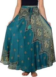 [Lannaclothesdesign] Women's Long Maxi Skirt Bohemian Gypsy Hippie Style Clothing