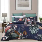 Bianca Balwyn Luxurious Cotton Sateen Quilt Cover Bedding Sleep Set - Navy