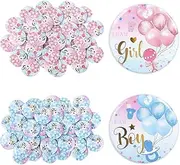 JarThenaAMCS 50Pcs Gender Reveal Button Pin Team Girl Boy Button Cute Pink Blue Metal Pin Badge, 1.5 Inch