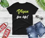 Womens Vegan for Life Shirt Animal Rights Activist Clothing Plant Based Ethical