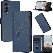 Wallet Case for Samsung Galaxy A15 5G/4G 6.5-inch, Cover PU Leather Flip Shell with Card Slots Hand Strap Kickstand Magnetic Folio Phone Case for Samsung Galaxy A15,Blue