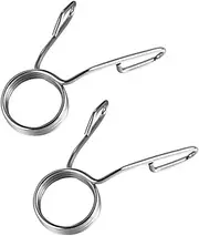 Kisangel Sturdy Spring Clip Clamp Collars 2 Pack for Barbell Dumbbell Gym Equipment 50mm Bar Spring Buckle Collars