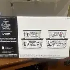 PYREX DISNEY NIGHTMARE BEFORE CHRISTMAS Limited Ed. 8 pc set 4 bowls 4 lids New