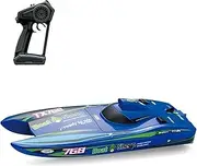 Brushless RC Boat – Fully Proportional High-Speed Turbo Electric Remote Control Speedboat, Waterproof Racing Boat for Adult,Blue