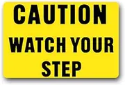 Caution Watch Your Step Door Mat Indoor/Outdoor Rubber Non Slip Doormat for Patio Front Door 16x24