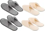 LIFKOME 4pairs Portable Travel Slippers Non- Household Slippers for Hotels Easy for Travel Home and Beauty Salons