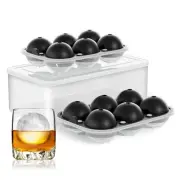 Large Ice Cube Tray for Whiskey: 2.5 Inch Silicone Ice Ball Maker - Circle Ic...