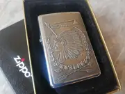 RARE 1996 ZIPPO BARRETT SMYTHE NATIVE AMERICAN INDIAN CHIEF HEAD WARRIOR ARROW