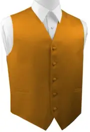Men's Honey Gold Mustard Satin Wedding, Prom, Homecoming Tuxedo Vest