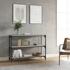 Grey Sonoma Book Cabinet Engineered Wood Steel Storage Bookcase 100cm x 33cm x