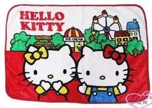 ♥小花花日本精品♥ Hello Kitty 毛毯 冷氣毯 蓋毯 刷毛毯 毯被 紅色 遊樂園 12336807