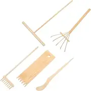 FELTECHELECTR 5Pcs Zen Garden Rake Miniature Sand Tools for Creative Zen Sand Tray Decor for Meditation and Japanese