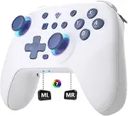 SZYUYU Switch Controller for Nintendo Switch,Switch Pro Controller for Switch/OLED/Lite/PC with 7 Colors LED Light/3-level TURBO Adjustable,4-Speed Dual Vibration ,Support Wake Up and Gyro Axis Motion