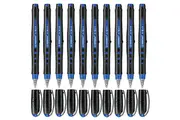Stabilo Bl@Ck Rollerball Pens Medium Blue Box 10