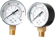 Mobestech 0-100psi 0-7bar Pressure Gauge Thread Mini Size for Air Compressors Fluids