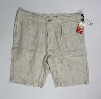 Tommy Bahama Shorts Men's 38x10.5 Tan Striped Linen Line of the Times NWT Beach
