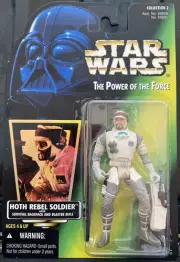 1996 HASBRO STAR WARS POTF2 HOTH REBEL SOLDIER MOC POWER FORCE GREEN CARD HOLO