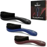 Roman-T Men's 360 Wave Brush Set - Three Handle Brushes for 360 Waves (Soft, Medium & Hard) - Grooming Gift Set