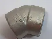 ASP USA A182F B16 1-1/2" 3M Socket Weld 45 Deg. Elbow F304/304L SS Fitting NOS