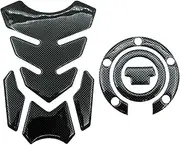 Motorcycle Racing Carbon Fiber Fuel Gas Cap Cover Tank Protector Pad Sticker Decals Compatible with R1 R6 FZ6R FZ1S FAZER FZ6 FZ8 XJ6(Full Set B)