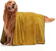 Lucky Paws® UK Dog Towel – Extra Large 140x70cm Dog Towels – Super Absorbent, Luxuriously Soft, Fast Drying Dog Towels for Drying Dogs – Premium Microfibre Dog Towel (Pack of 1, Ochre)