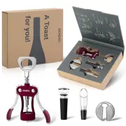 Wine Opener Gift Set Premium Wing Corkscrew Wine Bottle Opener with Multifunc...