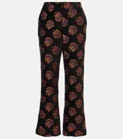 [La DoubleJ] La DoubleJ Rosette floral jacquard straight pants UK 10 black