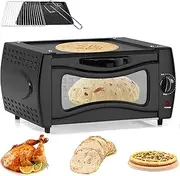 Electric Tandoor Oven, 2-in-1 15L Pizza Maker, 2100W Mini Tandoori Oven, 122°f-752°f Temperature Control, for Roasting Baking Grilling