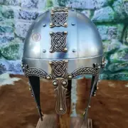 16ga Medieval Knight Warrior Larp Norse Dragon Helmet Knight Viking Helmet