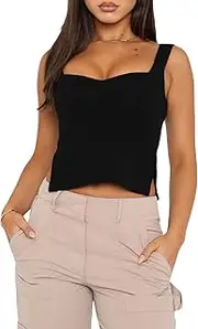 [Geagodelia] Women's Sexy Tank Top Backless Top Y2k Fashion Backless Top Summer Aesthetic Clothes Outfits Bra Shirt Streetwear
