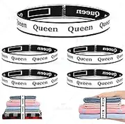 4Pcs Bed Sheet Organizer Bands - Labels for Elastic Bedding Linen Closet Storage - Foldable Sheet Set Organizer Keeper Band (Queen)