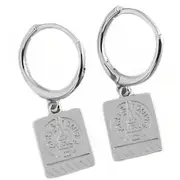 ANYCO Earrings Sterling Silver Punk Retro Geometric Square Tower Stud For Women Girl Teen Elegant Fashion Stylish Accessories Jewelry Gifts