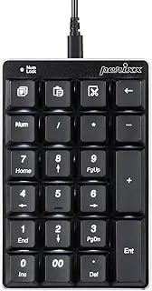 Perixx PERIPAD-303B, Backlit Mechanical Numeric Keypad - USB - Office Shortcut Keys - Full Size 22 Keys - Kailh Brown Switch Keys