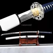 High Quality Carbon Steel Japanese Katana White Full Tang Samurai Sword Sharp.